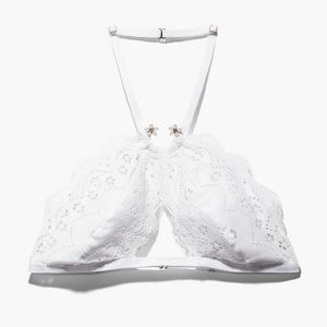 Bombshell Broderie Lace Halter Bralette